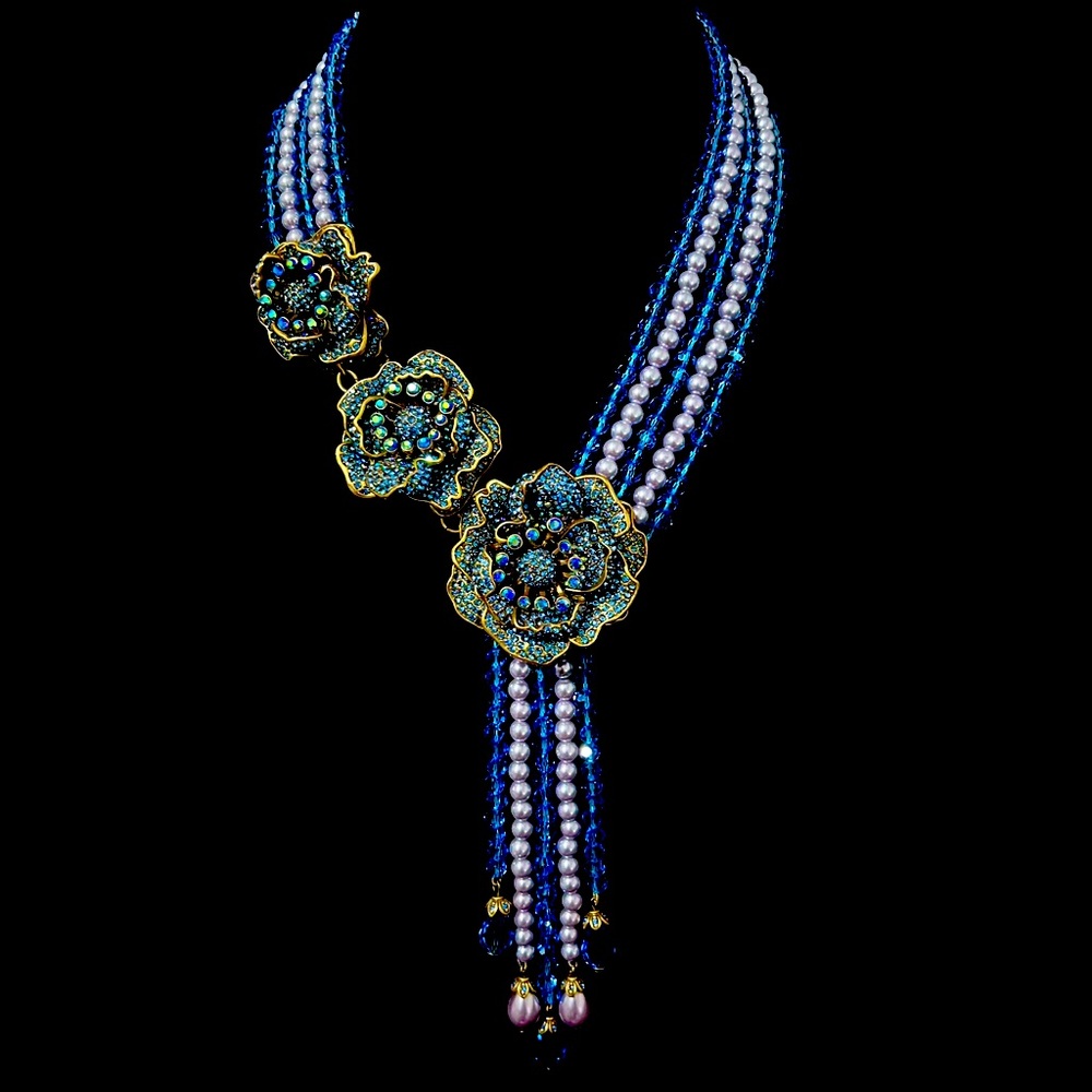 Heidi Daus Many Hues Of Roses Crystal Beaded Necklace